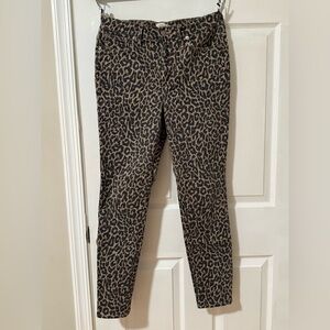 Gently Worn J. Crew Leopard Print Skinny Pants - Black and Brown